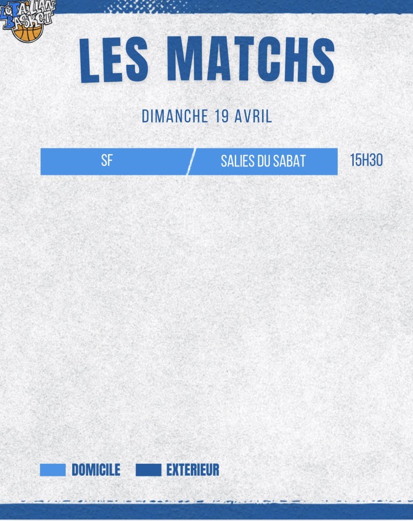 Les matchs du weekend !!
